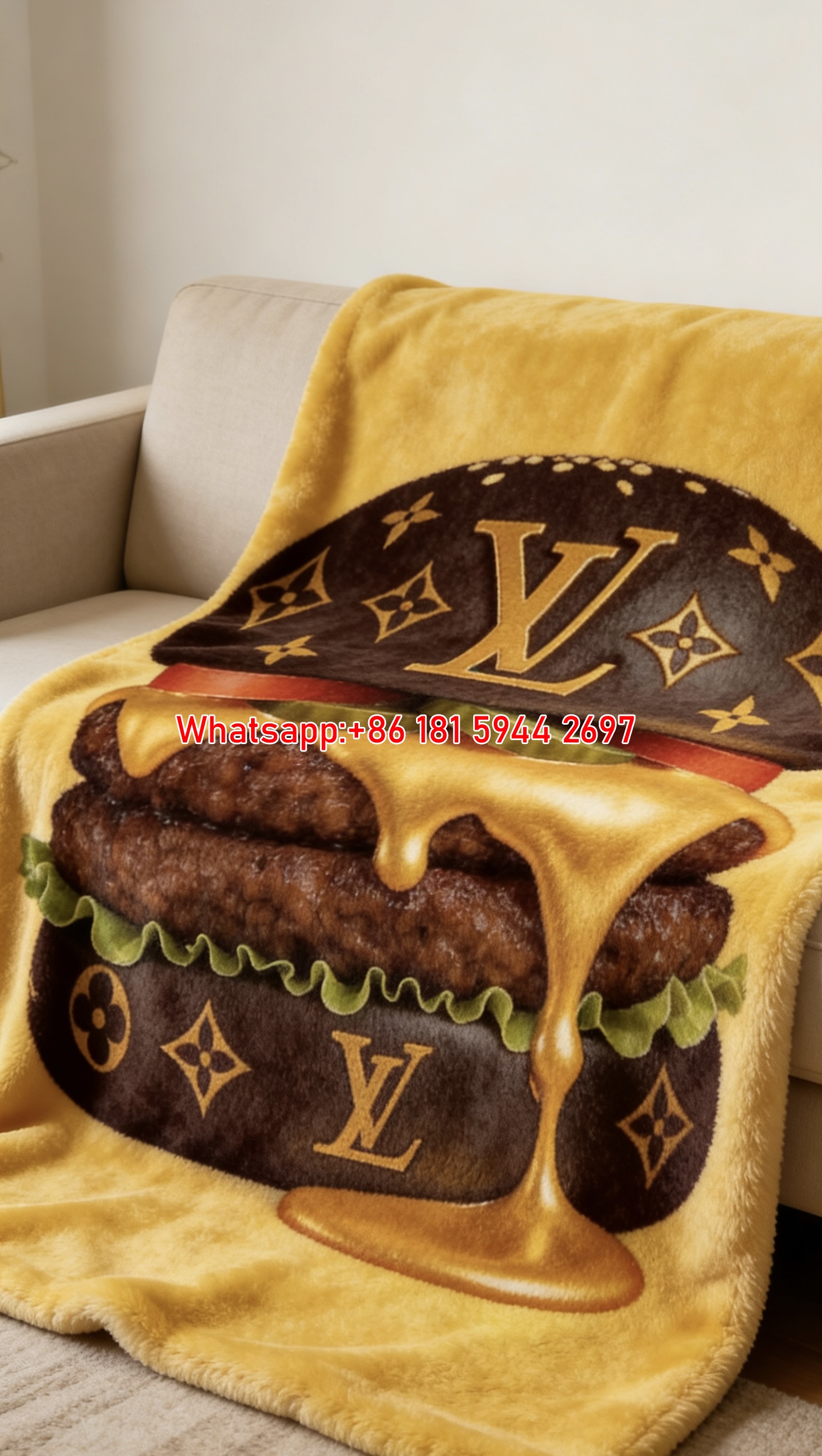 LV Gold Burger Blanket IMG_3051
